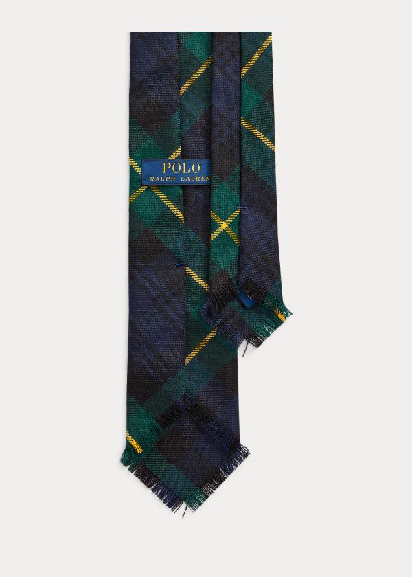 Men's Polo Ralph Lauren Fringed Tartan Wool Narrow Ties | 489613UMR